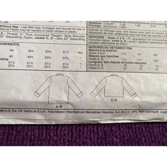 McCalls sewing pattern 9585 Women's cardigan jacket shacket Size L XL - Picture 6 of 6